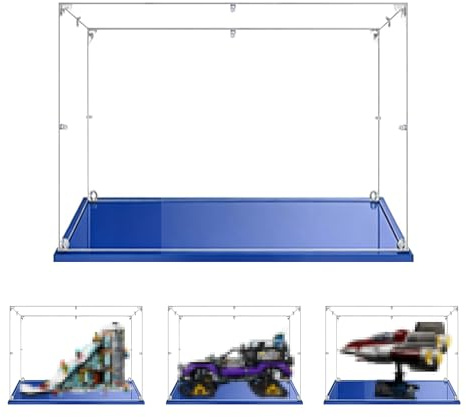 Vetrina Acrilica Trasparente Antipolvere, Una Grande Display Box Per Lego Modello serie. (50x30x35cm, Base nero)