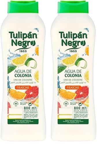 Tulipán Negro - Agua de Colonia Fraîche, Fragancia Fresca y Ligera, Colonia Refrescante para Uso Diario, 800 ml (Paquete de 2)