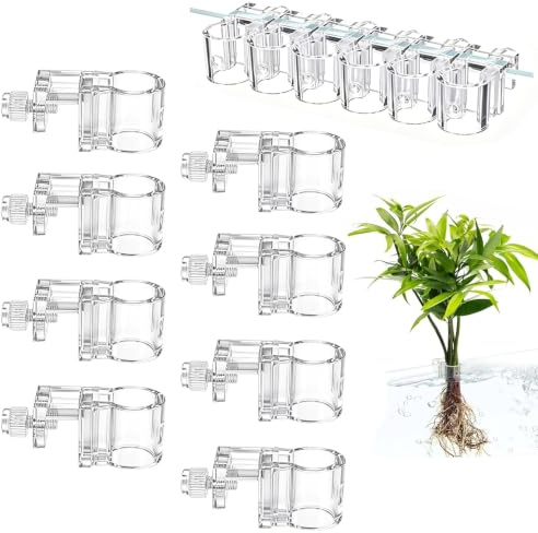 Hutglcfpy 8pcs Pflanzenhalter Aquarium Mini Wasserpflanzen Halter U-Förmige | Aquarienpflanzenhalterung Deko-Zubehör für Aquarium Pflanzen Kompatibel mit Farnen, Hygrophila Anderen（M)