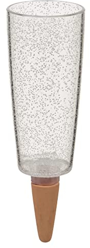 Scheurich Wasserspender Copa XL | 2X Transparent | 500 ml Füllmenge | Bewässerungskugel klein mit Ton Fuß | Wasserspender Pflanzen und Blumen Terrakotta Stiel