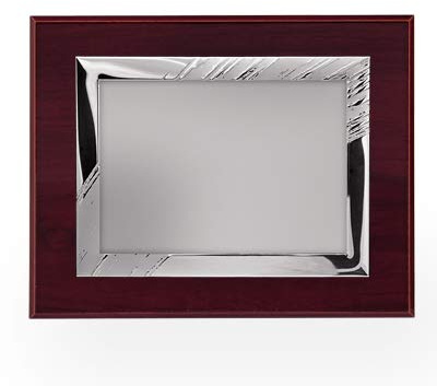 Trofeos Martínez Placa Conmemorativa/Homenaje con Placa en Aluminio con líneas Opacas de decoración para grabación a Color. Incluye Estuche de Calidad.