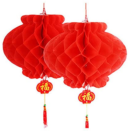 15 Pezzi Decorazione Lanterna Rossa, Appendere Lanterne Rosse, Lanterna di Carta di Plastica Rossa, Usato per Matrimonio, Capodanno, Capodanno Lunare, Decorazione del Ristorante(Rosso)