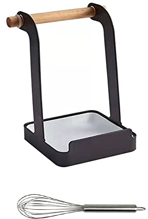 NIDA kitchen | Topfdeckel- und Kochlöffelablage | Multifunktionsablage | Pinselablage | Ständer | Utensilien | Ablage für Topfdeckel | + 1 Schneebesen als Geschenk (coffee)