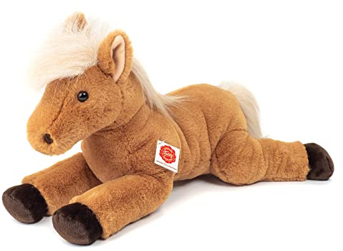 Teddy Hermann 90275 Pferd liegend 48 cm, Kuscheltier | Naturgetreu gestaltet, liebevoll ausgearbeitete Details, ab 18 Monaten, waschbar, Füllung mit recyceltem Polyester