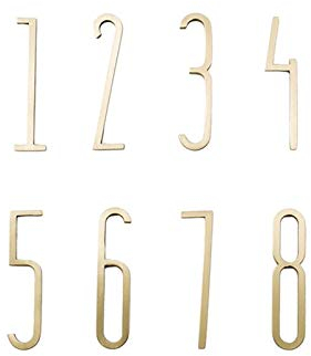 Sparrow Angel hausnummer Messing House / 70mm Höhe / 0-9 Anzahl for Büro Moderne Plaque Anzahl Hotelzimmer Anzahl Adreßziffern Platte Zeichen (Color : Number 0, Size : 7cm)