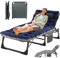 MOPHOTO Sun Lounger for Garden, Heavy Duty sun loungers chair with padded and Headrest, guest bed,office bed,folding garden chairs Perfect for camping,fold up