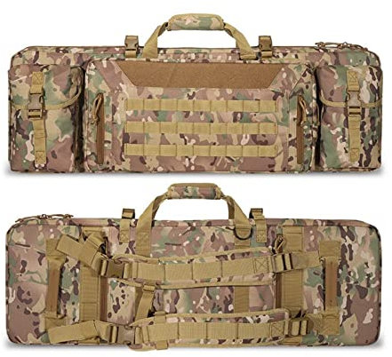 SJASD Waffentasche Waffenkoffer Taktische Gewehrtasche,Tactical Rifle Bag,Doppel-Langgewehr-Gewehrtasche,Airsoft Waffen Rucksack,Langwaffentasche/Futteral mit Justierbarem Schultergurt