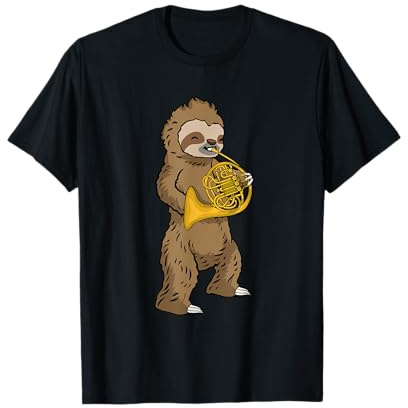 French Horn Spieler Kinder Faultier Big Band Musik French Horn T-Shirt