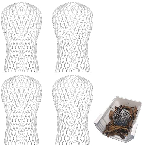 Gutter Downspout Guard, 4PCS Aluminum Down Pipe Filter Mesh Gutter Guards Expandable Leaf Strainer Gutter Screen Covers Down Pipe Protectors