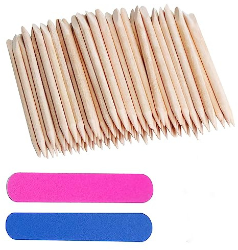 Palitos de Madera para Uñas,100 PCS Palos de Madera Naranja Palos Madera Uñas Palitos de Naranjo Manicura Cutículas Naranja para Manicura