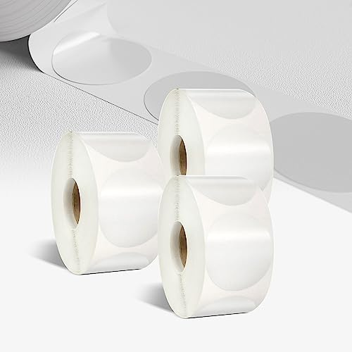 colortouch Självhäftande prickar transparent dekal för förpackning – 3 000 st 3 cm diameter – transparent sigill klistermärke cirkel stängning för kuvert lådor frakt etikettrulle produktetiketter