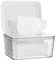 Whchiy Wet Wipes Box, Large Capacity Wipes Box Container Plastic Wipes Napkin Tissue Holder Dispenser with Dustproof Lid (White)