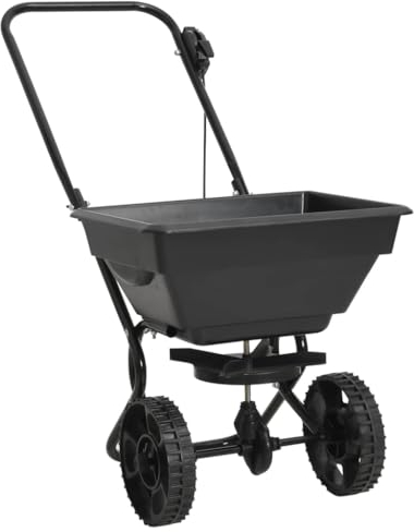 Primal Internet GmbH Handstreuwagen für Salz 92 cm breit | Salzstreuwagen Winter Stahl | Streuwagen für Rasen & Dünger zum Schieben | Streumaschine