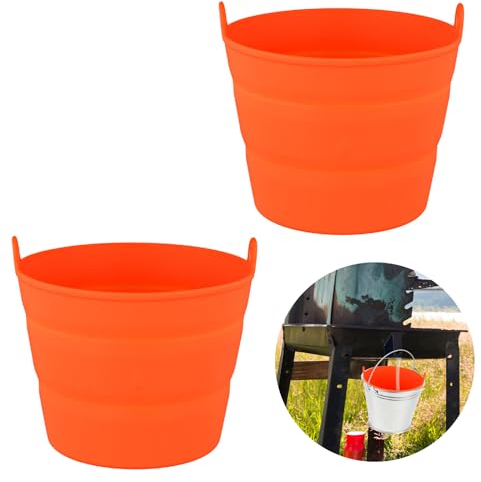 NQEUEPN 2 Pièces Réutilisables Revêtements de Seau à Graisse en Silicone, pour Revêtement de bac d'Égouttement Traeger pour Pit Boss Gril à Granulés Série Traeger Pro Ironwood 650/885 (Orange)