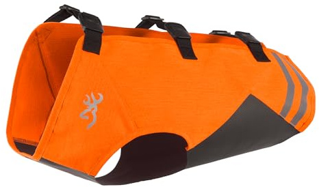 Browning Warnwesten für Hunde, hohe Sichtbarkeit, Orange, Größe M, vollständige Abdeckung