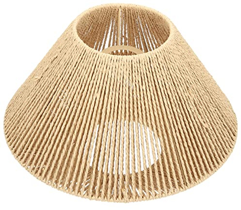 Gadpiparty Pantalla De Mimbre Pantalla De Luz Cilíndrica Lámpara De Techo Tejida Estilo Rústico Mano Lámpara De Pie Bohemia Sombra Fibra Cuerda De Papel Estilo Japones Cuerda De Luz