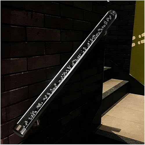 CIADAZ Transparent Staircases Handrail with Wall Mount Bracket, Modern Clear Acrylic Stairs Handrail, Crystal Dummy Non-Slip Handicap Grab Bars, for Indoor Outdoor Steps (Size : 120cm(3.9ft))-1/