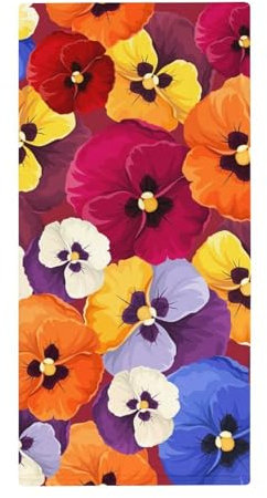 Badetuch, gelbe Stiefmütterchen-Blumen, sehr saugfähig, ultraweich, Handtuch für Badezimmer, Küche, Yoga, Fitnessstudio, Hotel, 73,7 x 35,6 cm