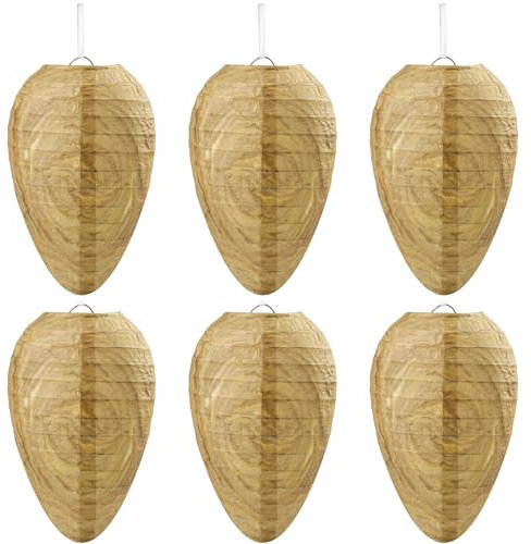 Qumenan Mini-Wespennest aus Papier, zum Aufhängen, für Wespen, Hornissen, gelbe Jacken, Zuhause, Garten, Hof, Outdoor, 12 Stück