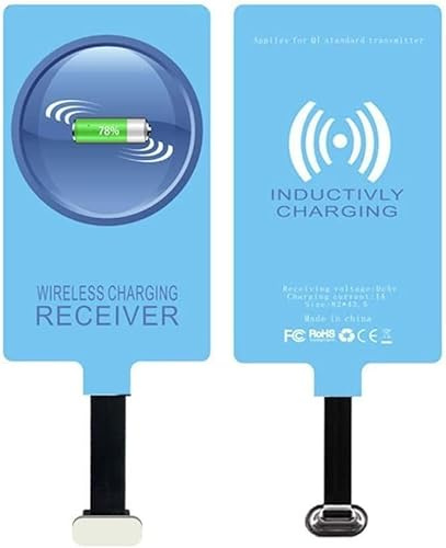 JZ QI Wireless Charging Receiver Adapter mit Fast&Smart Microchip Technologie for Samsung Galaxy A15 A55 A35 A25 A54 A14 A34 A24 A04 A13 A23 A33 A53 A12 A22 A32 A42 A52 A03S A05 A05S A72 Type-C