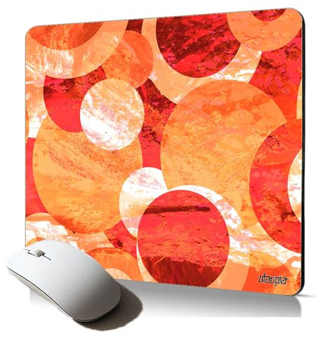 Tapis de Souris Souple PC Portable Bureau Motif Design Art coloré Sphere Orange Accessoire PC Ergonomique et Original