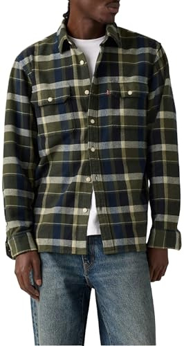 Levi's Jackson Worker Camicia Button-Down, Medina Plaid Deep De, L Uomo