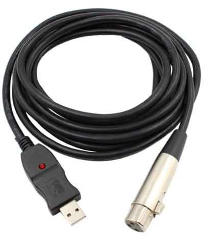 Kisangel 3m Cable Usb Xlr De Metros Para Micrófono Cable De Micrófono Usb Conector De Audio Para Grabación y Cantar