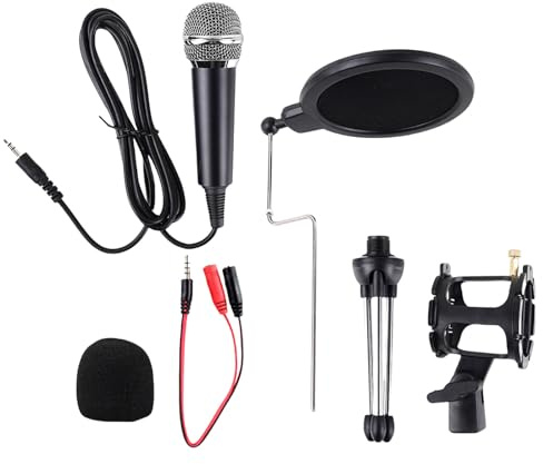 AOSAIXIS Professional Condenser Microphone Set, Pc Gaming Microphone With Stand For Karaoke Broadcasting Compatible For Multiple Devices