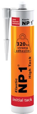 NP1 High Tack Sealant & Adhesive, Ultra High Strength Initial Grab, Zero Sag Gap Filling, Waterproof UV & Weather Resistant Heavy Duty Durable Long Lasting, Solvent Free & Isocyanate Free, 290ml Grey