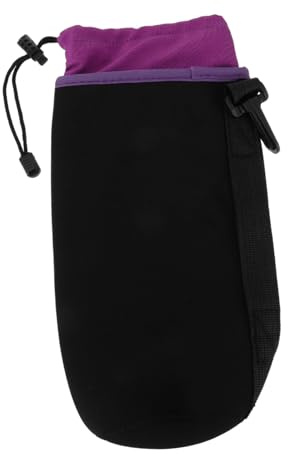 GARIOUANS Étui Étanche Noir en Néoprène pour Objectif D'appareil Photo Reflex Numérique, Protection Le Sable, Boucle de Ceinture et Clip Pivotant Élastique