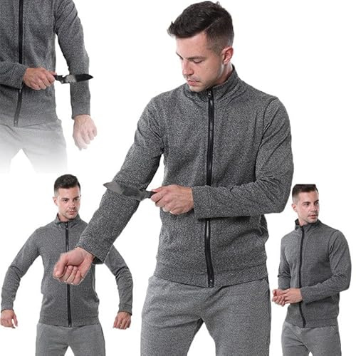 Vêtements anti-coupures à 5 niveaux - T-shirt à manches longues anti-morsures, anti-déchirures et anti-coupures, veste tactique, vêtements de sécurité anti-coupures, pour la police et le personnel d