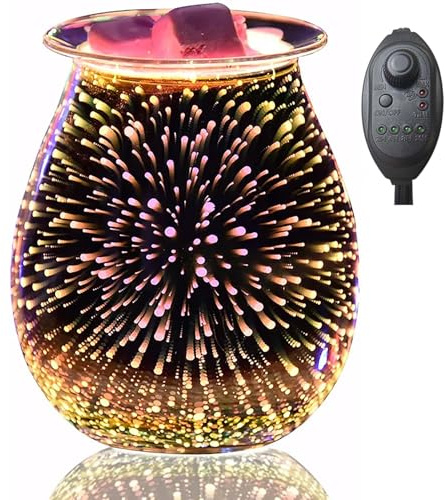 DICIMI Electric Wax Melt Burner for Home, Flameless Candle Warmer Lamp with Adjustable Timer & Dimmer, Essential Oil Diffuser and Night Light for Bedroom Office Decor