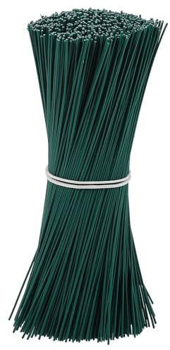 Homoyoyo Bridas de Alambre Recubierto para Jardinería, 1000 Unidades 0,55 Mm Diámetro 15 Cm, Soporte Flexible para Atar Plantas, Cultivo de Tomates y Uvas, Color Verde Pasto, Resistente