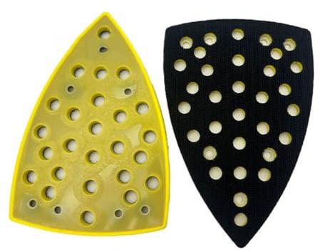 Tampone abrasivo triangolare 32 fori 100 x 148 mm - Platorello abrasivo per lucidatrice compatibile con levigatrici triangolari