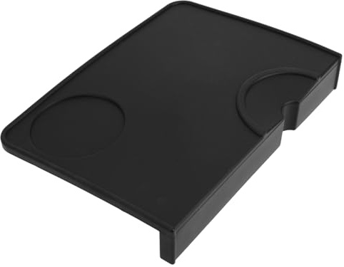 Espresso Tamping Mat, 21x15cm/8.3x5.9 Inch Silicone Coffee Tamper Mat with Slot Non-Slip Coffee Tamping Station Pad Espresso Machine Accessory for Countertop Protection & Home Barista (Black)