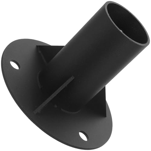 Hohopeti Soporte de Brida Metálica para Poste de Barandilla, Base de Piso Diámetro Interior de 52 Mm, Compatible Postes de Cerca, Buzones y Farolas, Base Resistente para Instalación