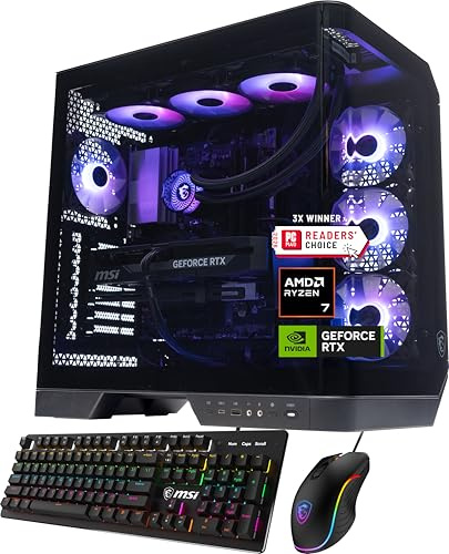 msi Vision ZS Gaming Desktop, Ryzen 7 9800X3D, RTX 5070, 32GB DDR5, 2TB SSD | AMD Ryzen 7 9800X3D, 360mm AIO Liquid Cooling, WiFi 6E, VR-Ready, Win 11 Home. Model 9NVP-2068US