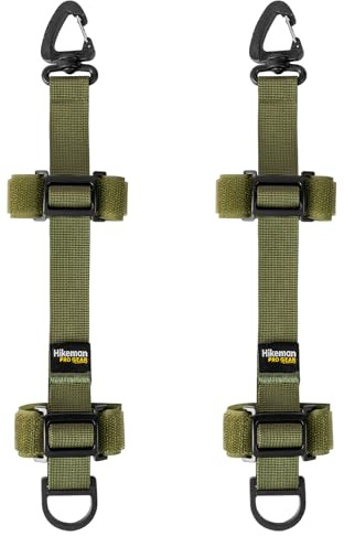 HIKEMAN Backpack Shoulder Strap Attachment - Shoulder Strap Extension,Adjustable Hook and Loop Gear Mount with D-Ring,Nylon Backpack Strap Hanger for Outdoor Hiking Camping Tactical Bags