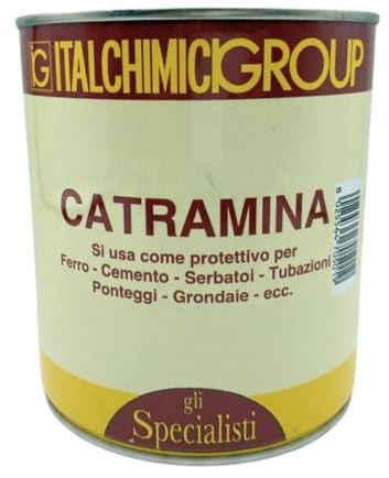 Generico Catramina Bituminosa 750 ml – Vernice Protettiva Impermeabilizzante per Ferro, Legno e Cemento, Protezione per Tubazioni, Serbatoi, Grondaie e Strutture Metalliche
