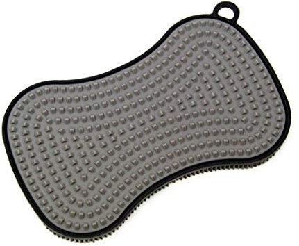 Kochblume Scrubby | Reinigungsschwamm aus Silikon | Premium-Silikon & BPA frei| Hitzebeständig | Spülmaschinenfest | Für leichte und hartnäckige Verschmutzung | Farbe: anthrazit/grau