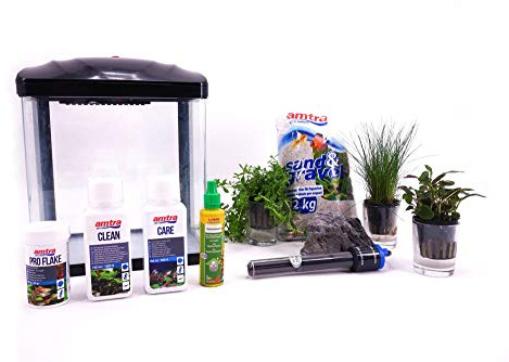AquaOne Hr-230 schwarz inklusive Dekoration Nano Aquarium Komplettaquarium Filteranlage Nanoaquarium Set Filter Beleuchtung