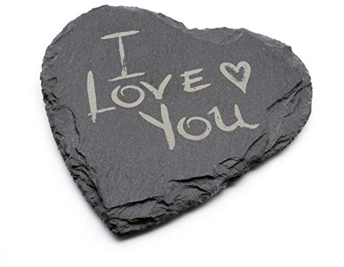 Personalisierter Schiefer Herz Untersetzer Valentinstag Muttertag Geburtstag Geschenk