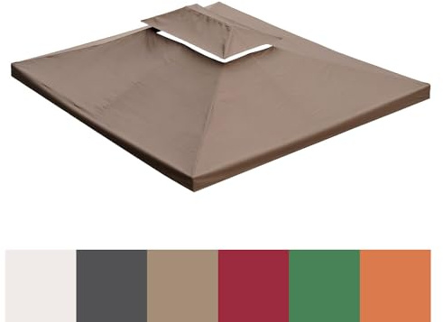 WASSERDICHT Ersatzdach 3x4m Dach 340g für Pavillon Kaminabzug Pavillondach PVC (Dunkelgrün #41)