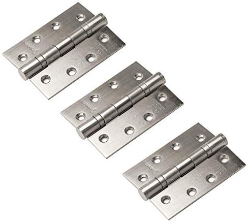 Timothy Wood Limited 3 Pack of Grade 13 Fire Rated Ball Bearing Door Butt Hinges 4 102mm - Stainless Steel