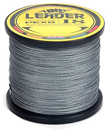 LSHEL Geflochtene Angelschnur 8fach 1000m PE Super Starke Geflochtene Schnüre für Süßwasser Salzwasser, Grau, 6.0# 0.40mm/31.7kg/60lb