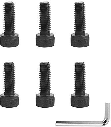 DAZISEN 7Pcs M5 Bicycle Hex Screw Parts - Carbon Steel Mountain Road Bike Bottle Cage Stem Seat Fixing Bolts Socket Cap Screw, Black, (M5x16)*6+Screw Wrench*1