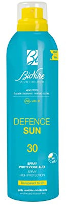 Bionike Defence Sun - Transparent Touch Spray Solare Corpo SPF 30, per Pelli Sensibili e Intolleranti, Azione Protettiva e Antiossidante, Waterproof e Invisibile, Rafforza e Ripara la Pelle