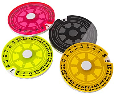 Life Counters Single Dials (4 Pack) | Count Life or Victory Points | Use with Tabletop Games, Collectible Card Games and Living Card Games | Premium Acrylic | Made by Gamegenic