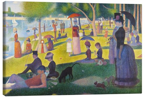 Posterlounge Ein Sonntagnachmittag auf der Insel La Grande Jatte Leinwandbild von Georges Seurat 60 x 40 cm Grün Wandbilder Wanddeko