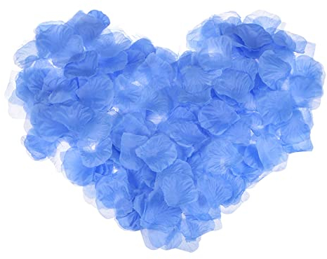 QUARKZMAN Soie Artificielle Fleur Pétales, Ciel Bleu Mariage Faux Fleurs 2 Pouce x 2 Pouce pour Mariage Centres Table, Fête Décoration Paquet de 2000